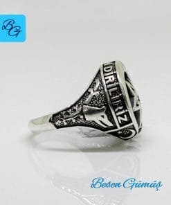 Bir Ölür Bin Diriliriz Taşsız Gümüş Erkek Yüzük