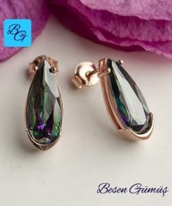 Mistik Topaz Taşlı Damla Küpe