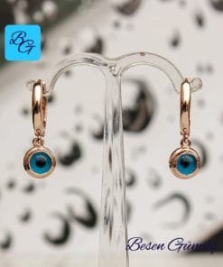 Nazar Boncuğu Sallantılı Halka Küpe