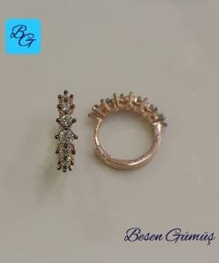 Rose Tırnaklı Süzme Yedi Taş Küpe