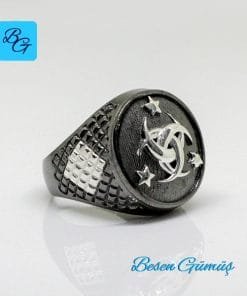 Teşkilatı Mahsusa Taşsız Gümüş Erkek Yüzük
