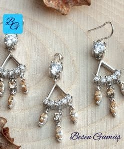 Üçlü Sitrin Taş Sallantılı Set