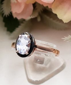 Rose Oval Zirkon Taşlı Tek Taş Set