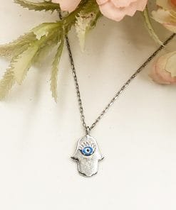 Mineli Nazar Boncuklu Fatmanın Eli Kolye