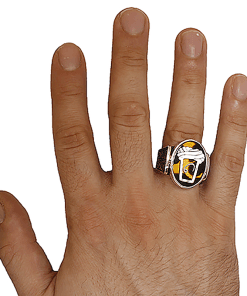 Sedef Kakma Arakiyye İçinde Vav Harfli El İşi Yüzük