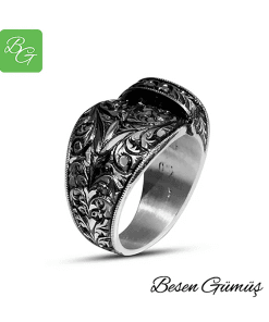 Taşsız Erzurum El Kalem İşi Erkek Yüzük