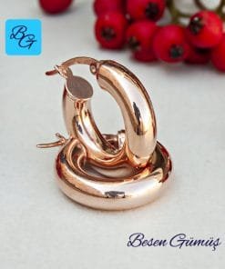 Kalın Bombeli Halka Küpe