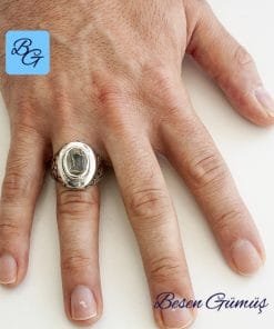 Topaz Taşlı Gümüş Erkek Yüzük