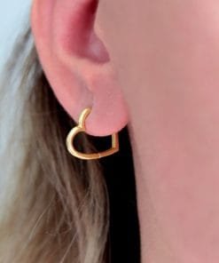 Kalp Figür Gold Küpe