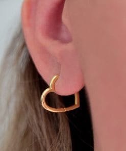 Kalp Figür Gold Küpe