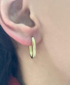 Taşsız Oval Gold Küpe