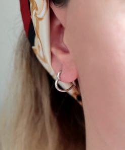 Kalp Figür Gümüş Küpe