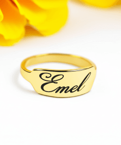 Kişiye Özel 925 Ayar Gümüş Yüzük | İsim Yazılı El Yapımı Minimal Model