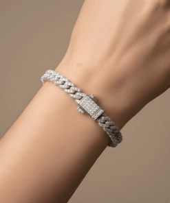 Unisex Gümüş Küba Bileklik