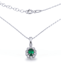 Yeşil Taşlı Zirkon Detaylı 925 Ayar Gümüş Takı Seti (Yüzük, Kolye Ve Küpe)