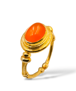 Doğal akik taşlı altın kaplama ayarlanabilir 925 ayar gümüş yüzük kadın