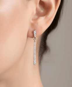 Sallantılı Zirkon Taşlı Zarif 925 Ayar Gümüş Kadın Küpe