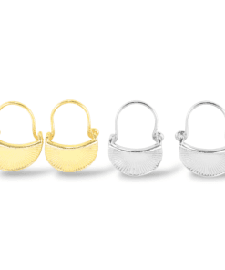 Güneş Motifli 925 Ayar Gümüş Küpe | Sarı Altın Kaplama & Rodaj Seçenekli Minimal Halka Küpe