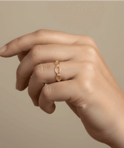 Minimal Oval Motifli 925 Ayar Gümüş Yüzük | Sarı, Rose Ve Beyaz Seçenekli – Besen Gümüş - Ayarlanabilir, Gold