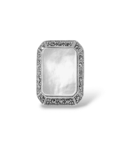 Sedef Ve Markazit Taşlı 925 Ayar Gümüş Vintage Kadın Yüzük