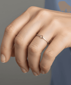 Minimal Halka Detaylı 925 Ayar Gümüş Yüzük – Taşlı Zarif Tasarım (Sarı, Rose, Beyaz)