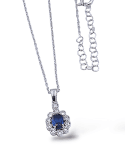 Safir Görünümlü Mavi Taşlı Zirkon Detaylı 925 Ayar Gümüş Takı Seti