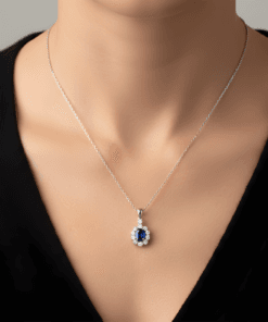 Safir Görünümlü Mavi Taşlı Zirkon Detaylı 925 Ayar Gümüş Takı Seti