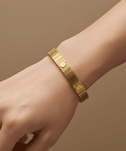 Vida Detaylı Sarı Altın Kaplama 925 Ayar Gümüş Bileklik