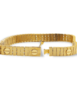 Vida Detaylı Sarı Altın Kaplama 925 Ayar Gümüş Bileklik