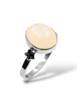 Doğal aytaşı taşlı ayarlanabilir 925 ayar gümüş yüzük minimal kadın