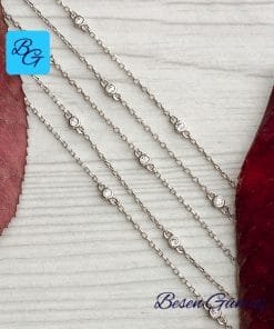 Beş Sıralı Araları Taşlı Zincir Bileklik