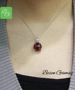 Kırmızı Bombeli Taşlı Set