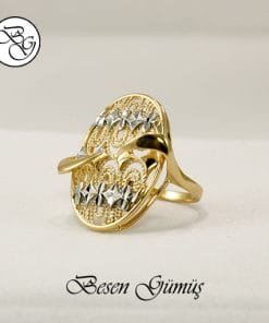 Oval Sarı Taşsız Arpaş Kadın Gümüş Yüzük