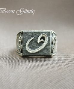 Vav Figürlü Erzurum El Kalem İşi Erkek Yüzüğü