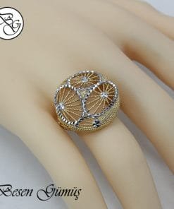 Yuvarlak Sarı Taşsız Arpaş Kadın Gümüş Yüzük